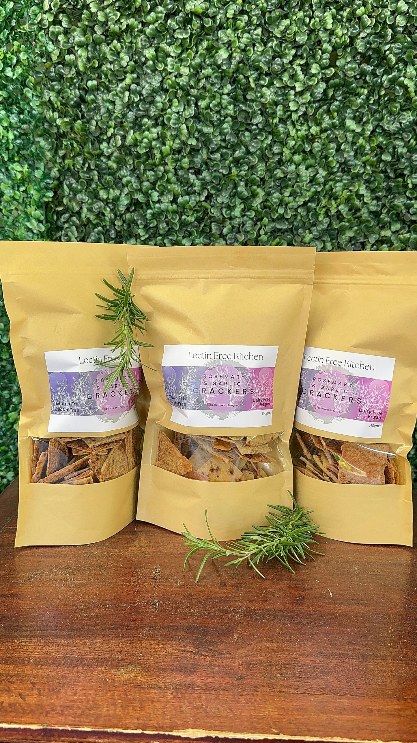 Lectin Free Rosemary and Garlic Crackers