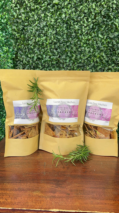 Lectin Free Rosemary and Garlic Crackers