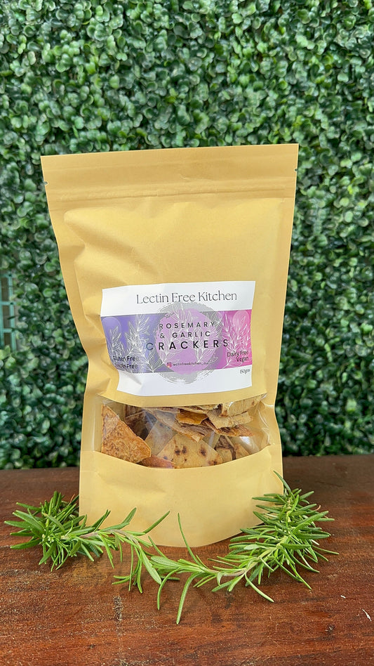 Lectin Free Rosemary and Garlic Crackers